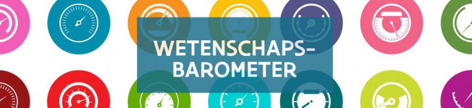 Het woord 'wetenschapsbarometer' op een achtergrond van ronde meters