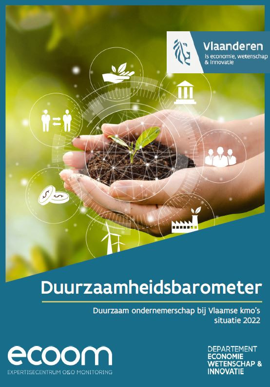 Cover toont een hand gevuld met aarde en duurzaamheidsicoontjes die rond de hand bewegen 