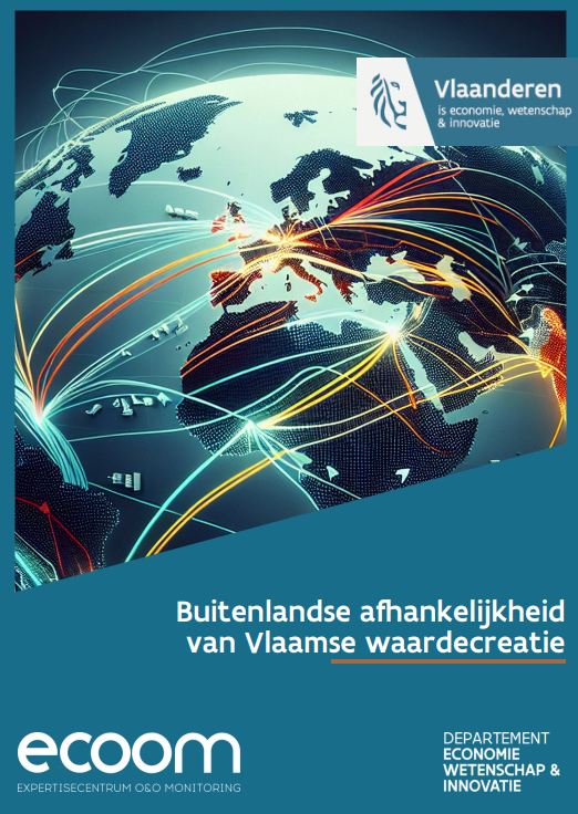 Foto van de wereldbol waarbij handelsstromen gevisualiseerd worden via lijnen die de continenten met elkaar verbinden
