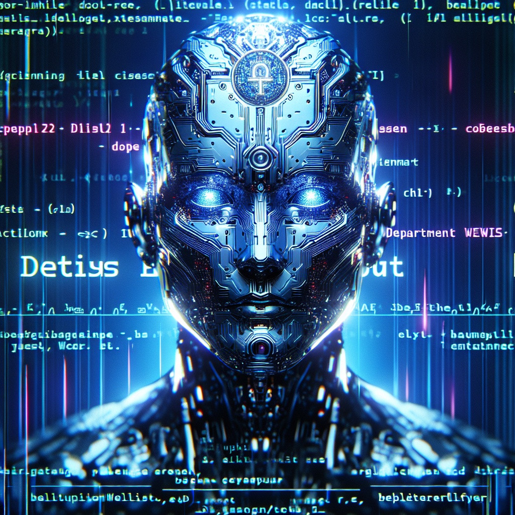 De woorden AI en Cybersecurity met op de achtergrond computerdata