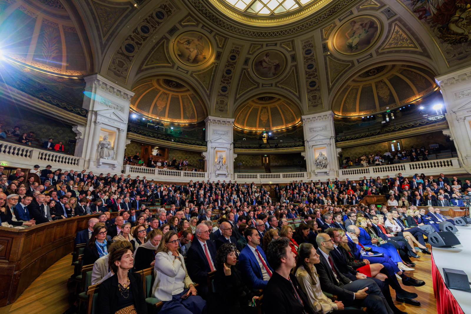 On 05 may, 2025, Ursula von der Leyen, President of the European Commission, delivers a closing speech at the Choose Europe for Science event at La Sorbonne, Paris, France.